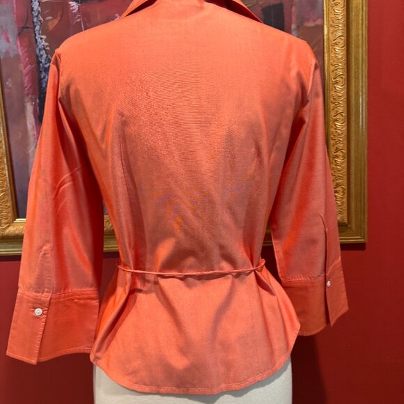 Vibrant orange ¾ long-sleeve tailor-made shirt, - Picture 7 of 10